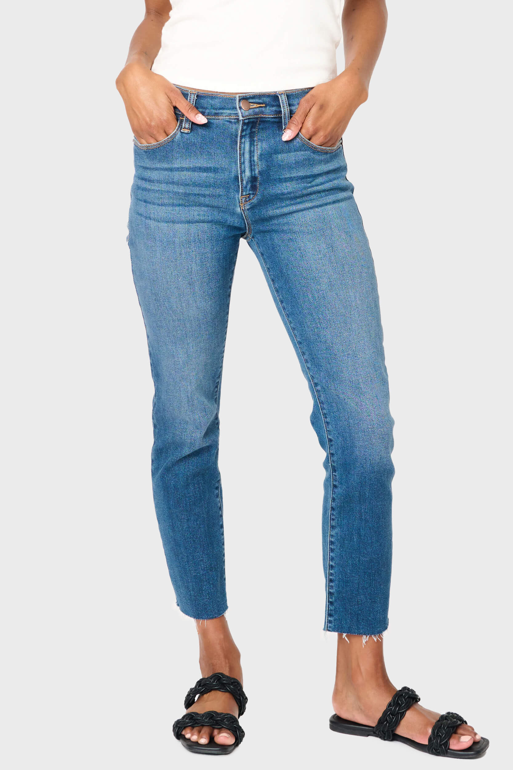 Essential Skinny Leg Denim With Raw Hem