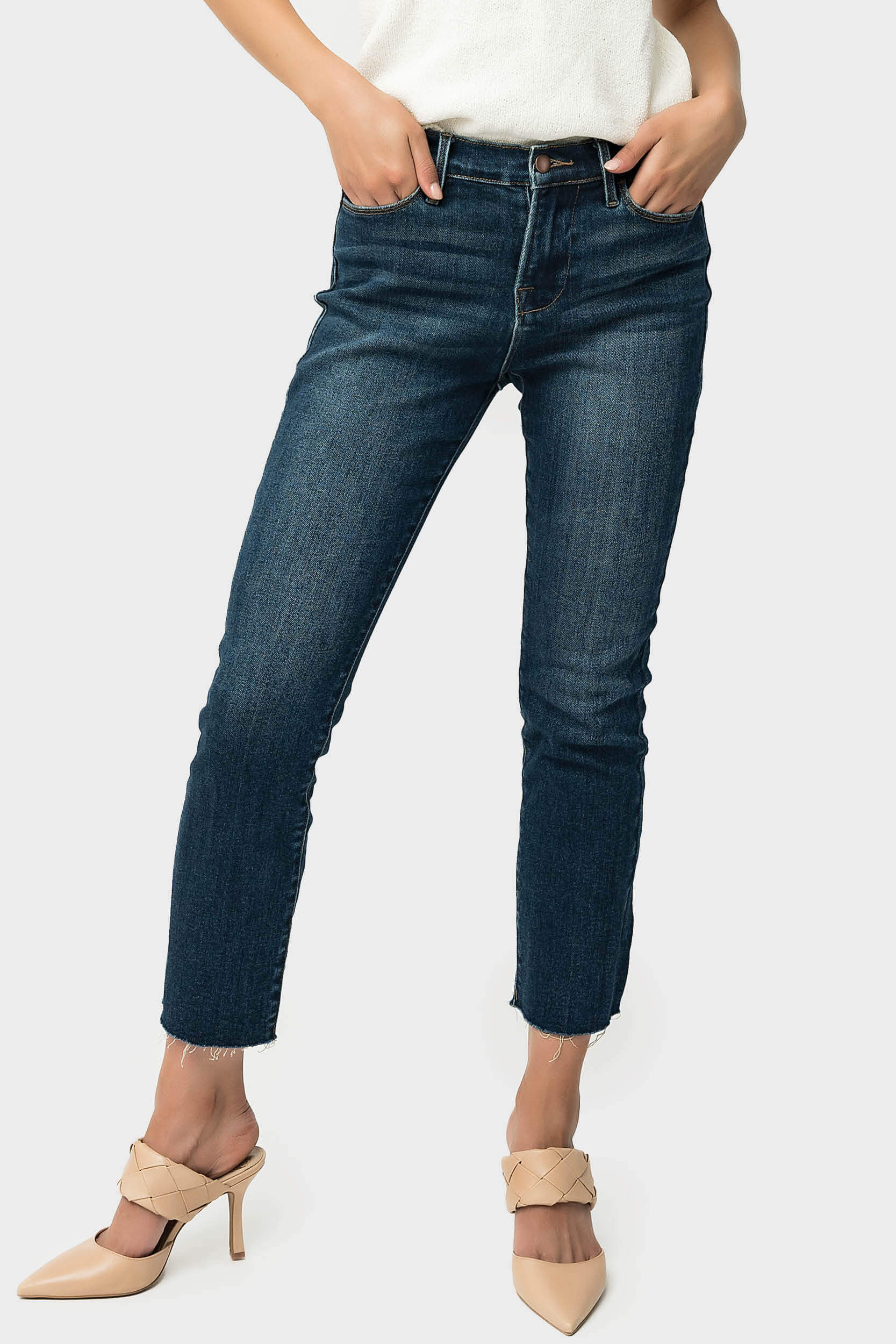 Essential Skinny Leg Denim With Raw Hem