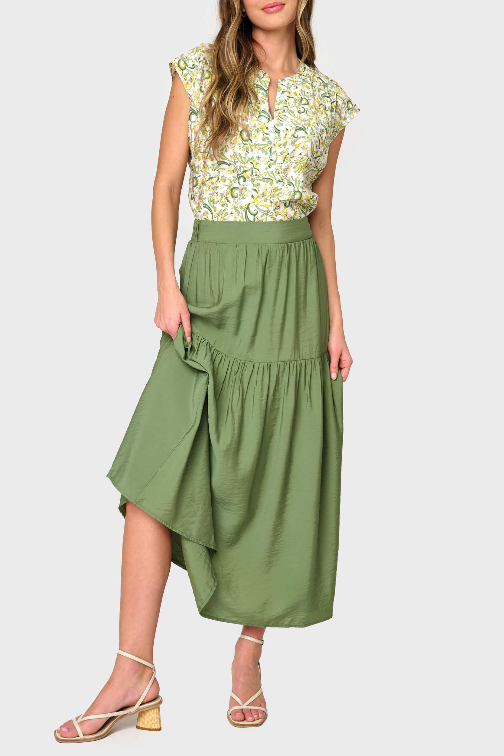Playa Tiered Maxi Skirt