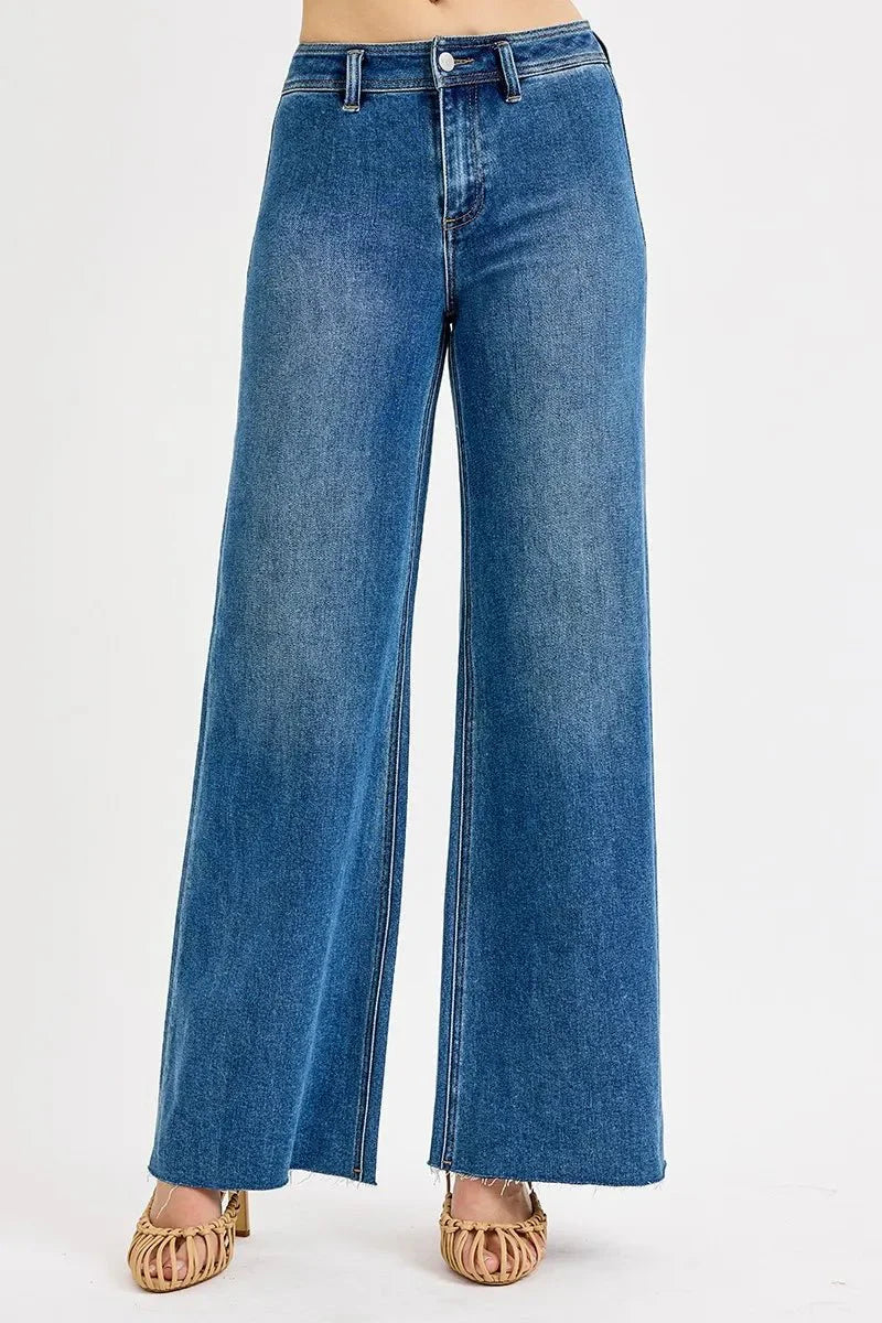 Risen High-waisted Wide Leg Jeans