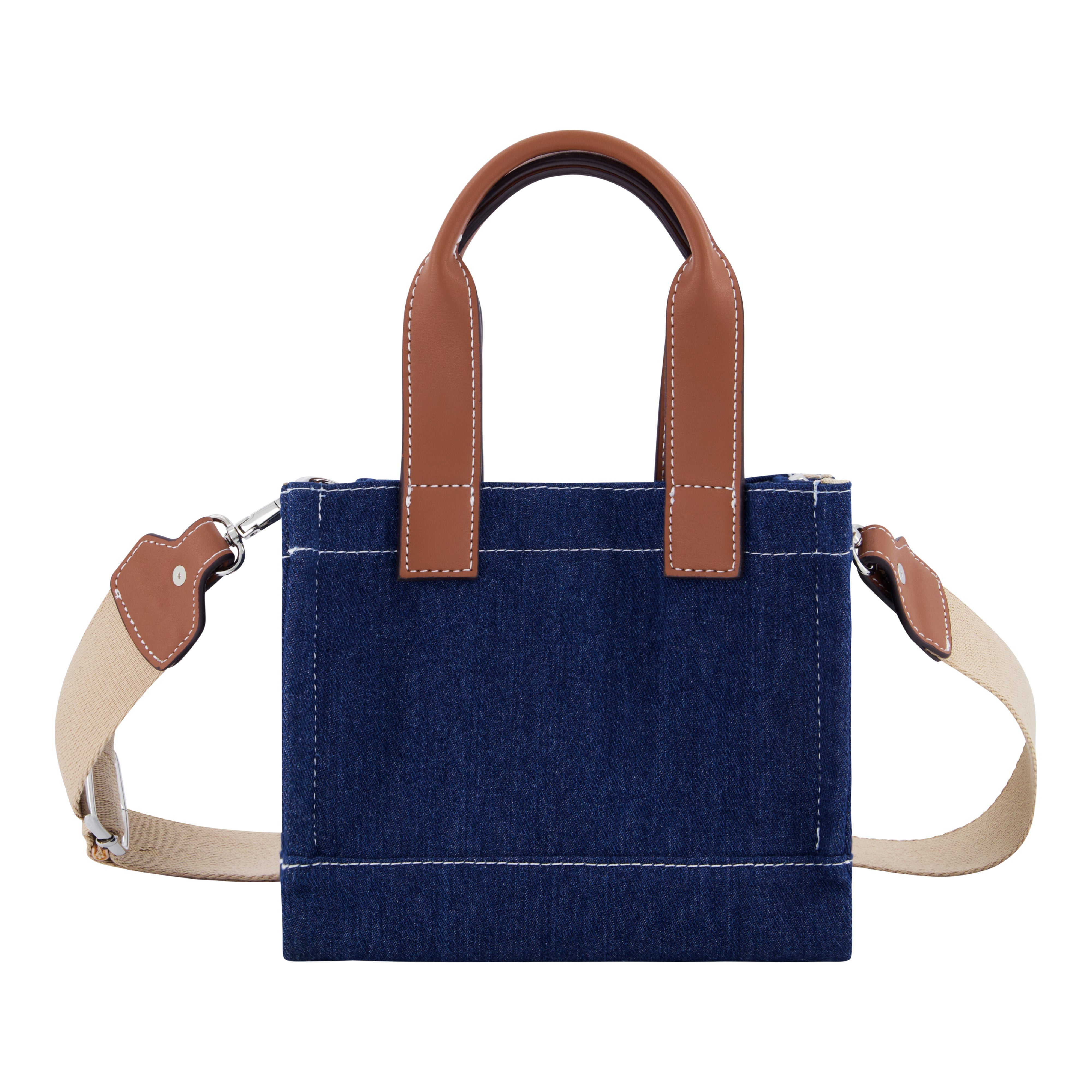 True Religion Mini Denim Tote, Dark Denim