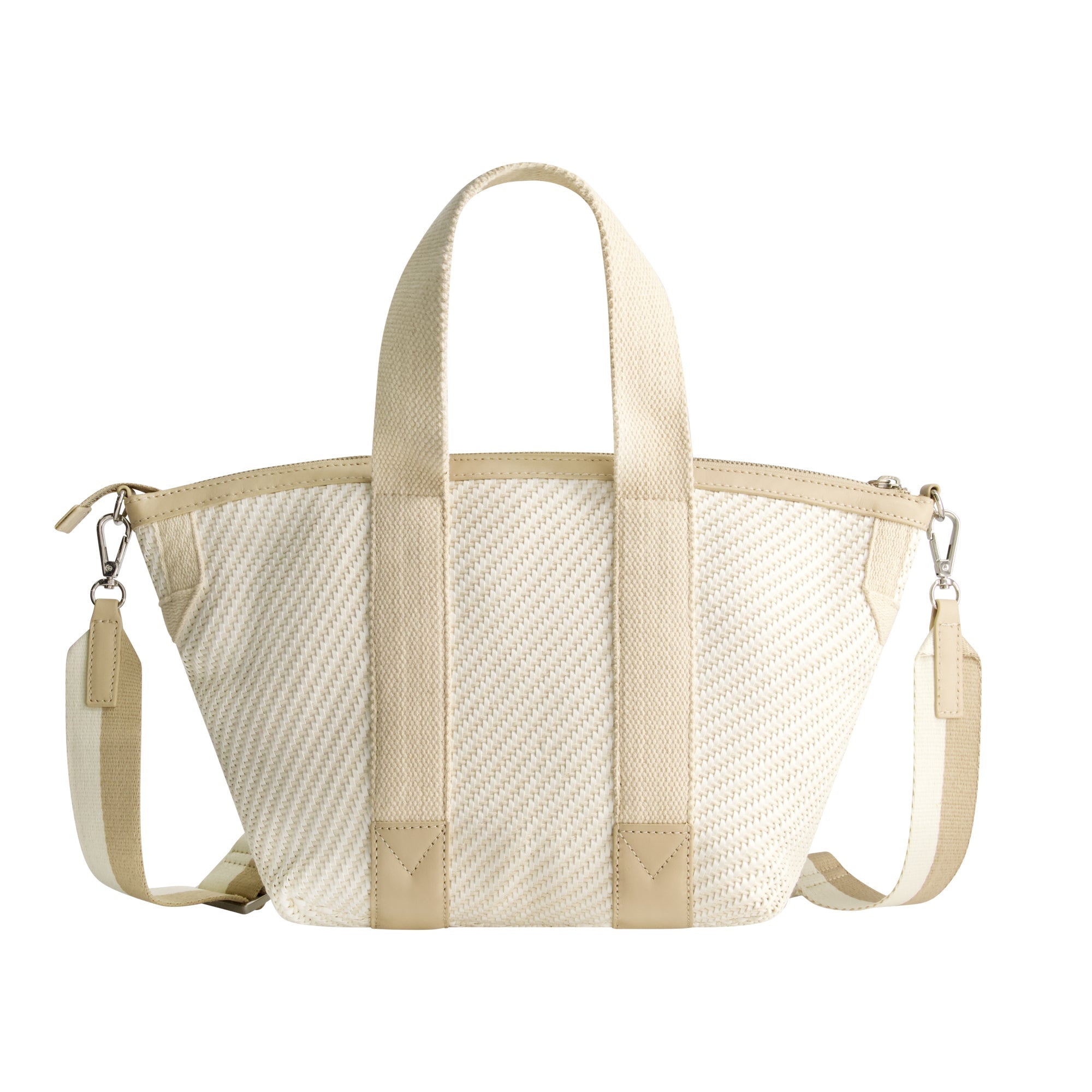 Tommy Bahama Soft Woven Zip-top Tote, Tan/white