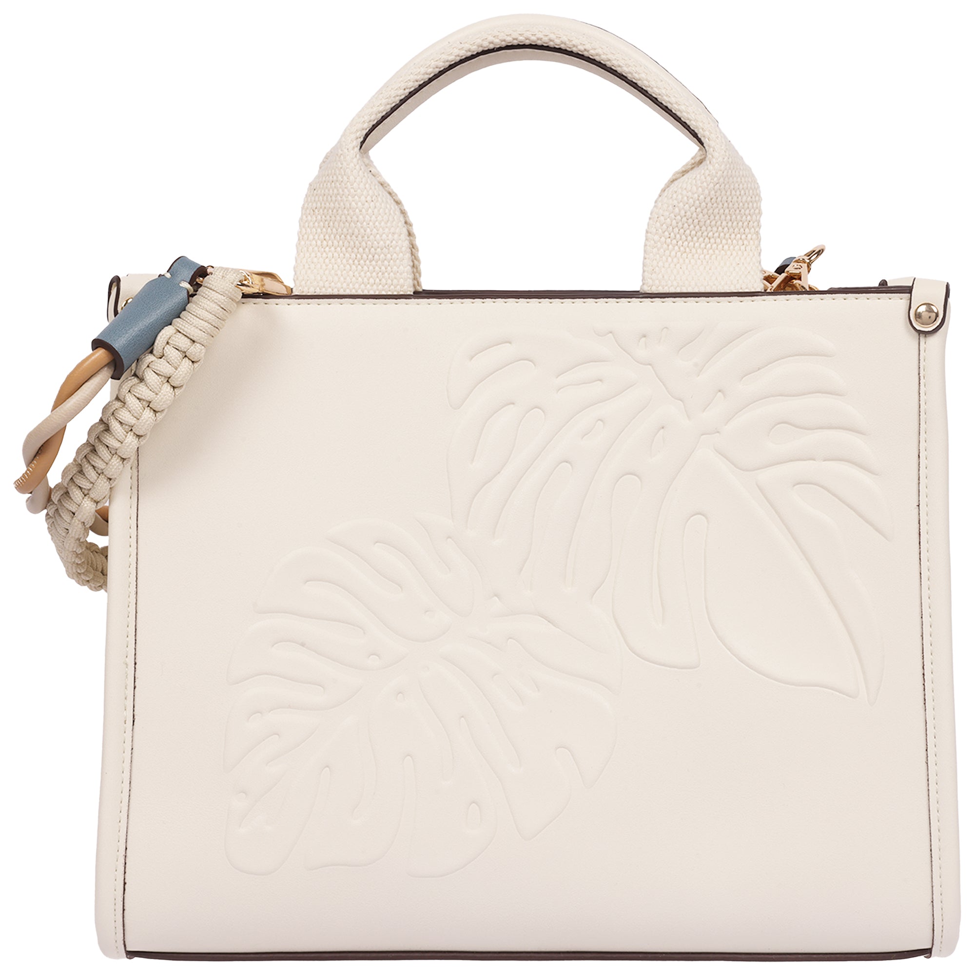 Tommy Bahama Darcy Leaf Motif Medium Tote – Embossed Pu Convertible Top Handle & Shoulder Bag