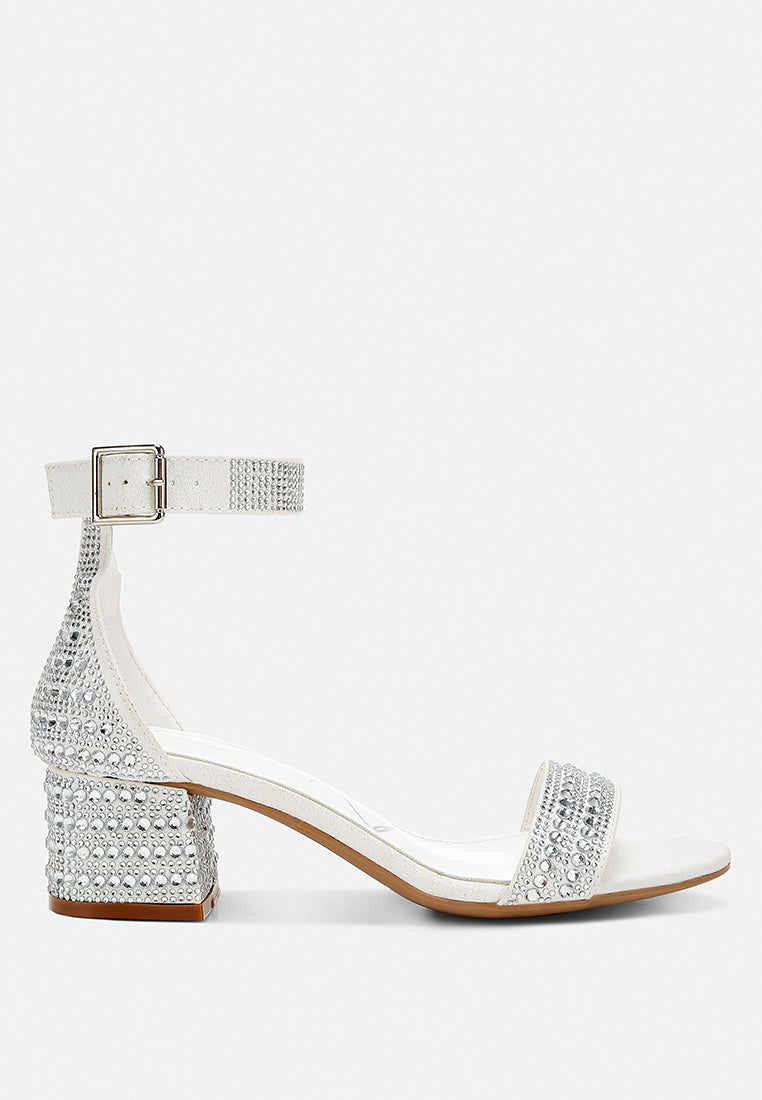 Twerky Rhinestones Embellished Block Sandals
