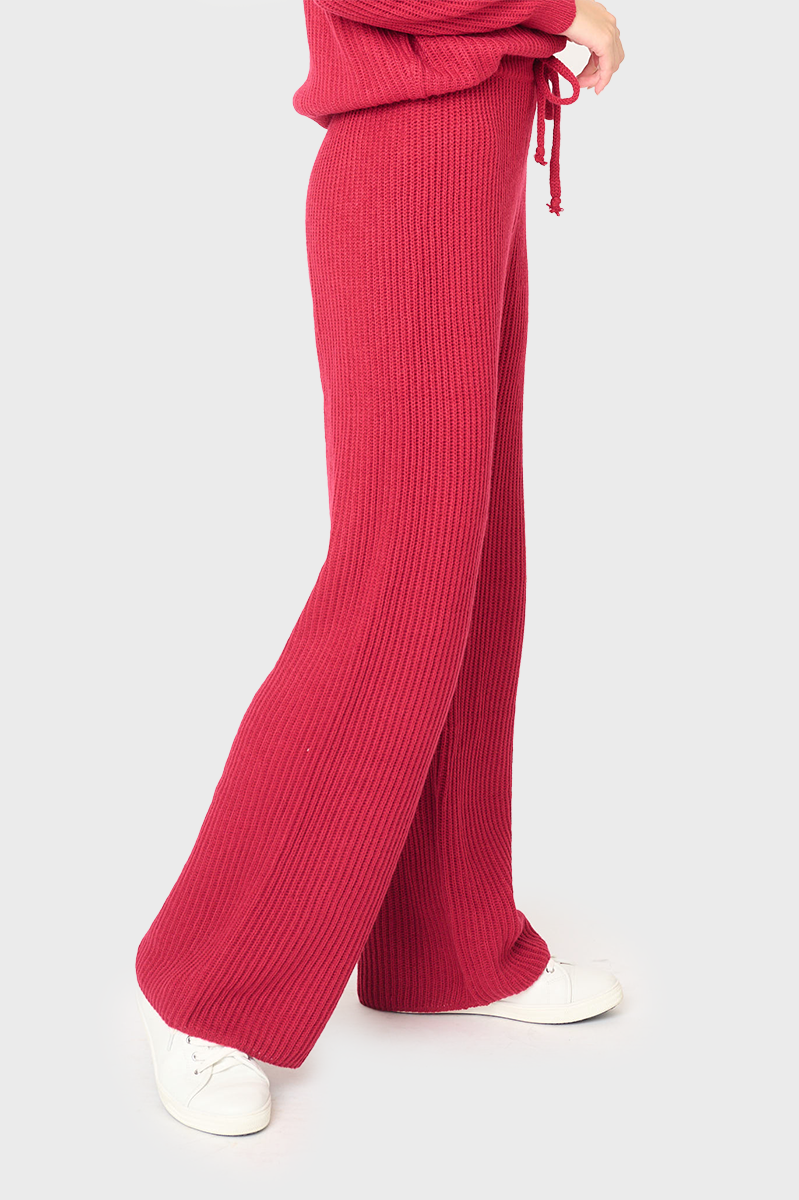 Drawstring Pull On Ribbed Sweater Knit Pant